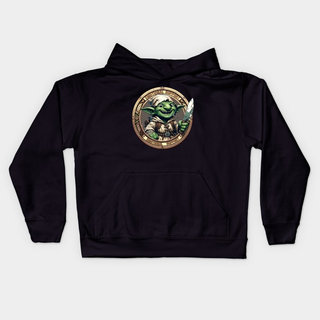 Emotional Support Goblin Badge Kids Hoodie by OddHouse